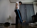 One leg 21 squats 片足スクワット21回