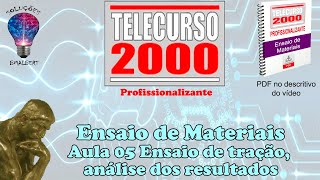 Telecurso 2000 - Ensaios de Materiais - 05 Ensaio de tração, análise dos resultados