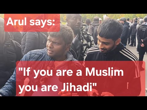 Arul says: "If you are a Muslim you are Jihadi".  Multiple Muslims debate Arul.  Watch to the End. 