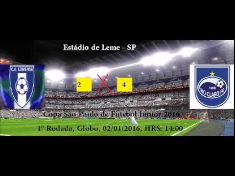 Copa São Paulo de Futebol 2016 Lemense - Sp 2 x 4 Rio Claro - Sp