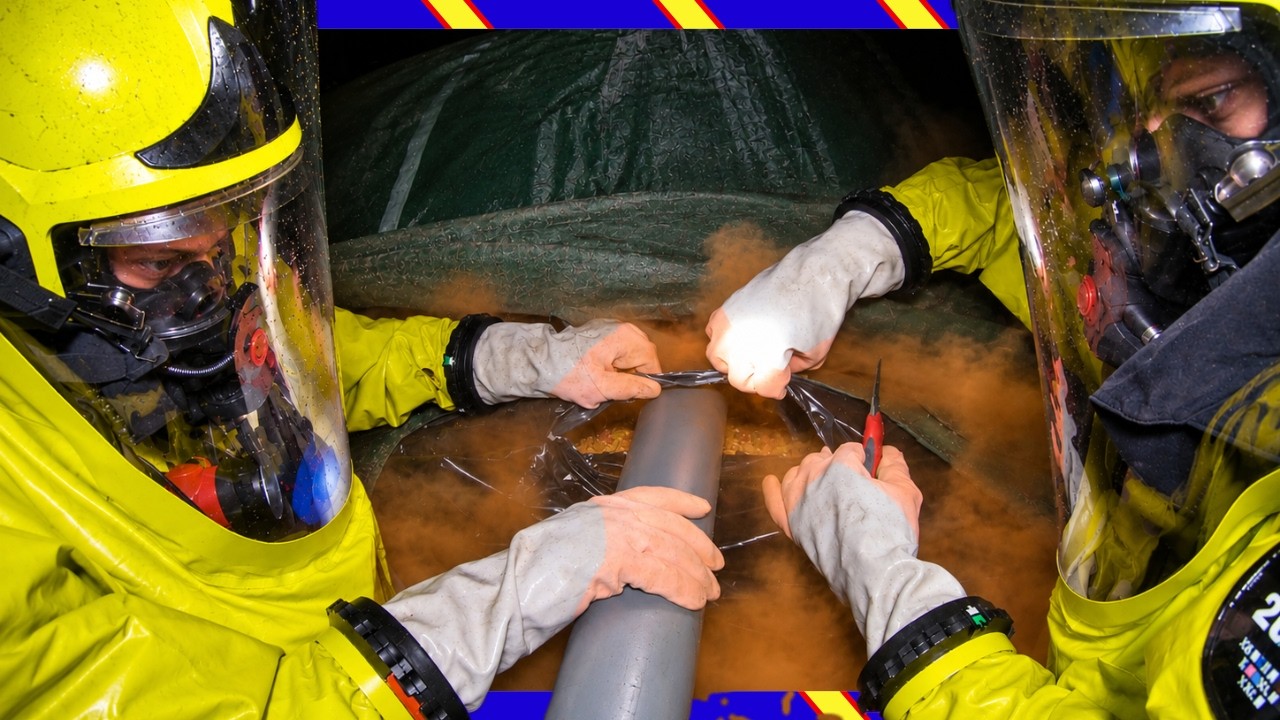 ☣️ Wat zit er onder dit plastic?! Brandweer moet chemicaliënpakken aan 😱🚒
