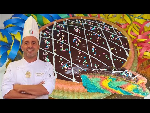 TORTA ARLECCHINO DI CARNEVALE.Ricetta facilistima fatta totalmente a mano in casa