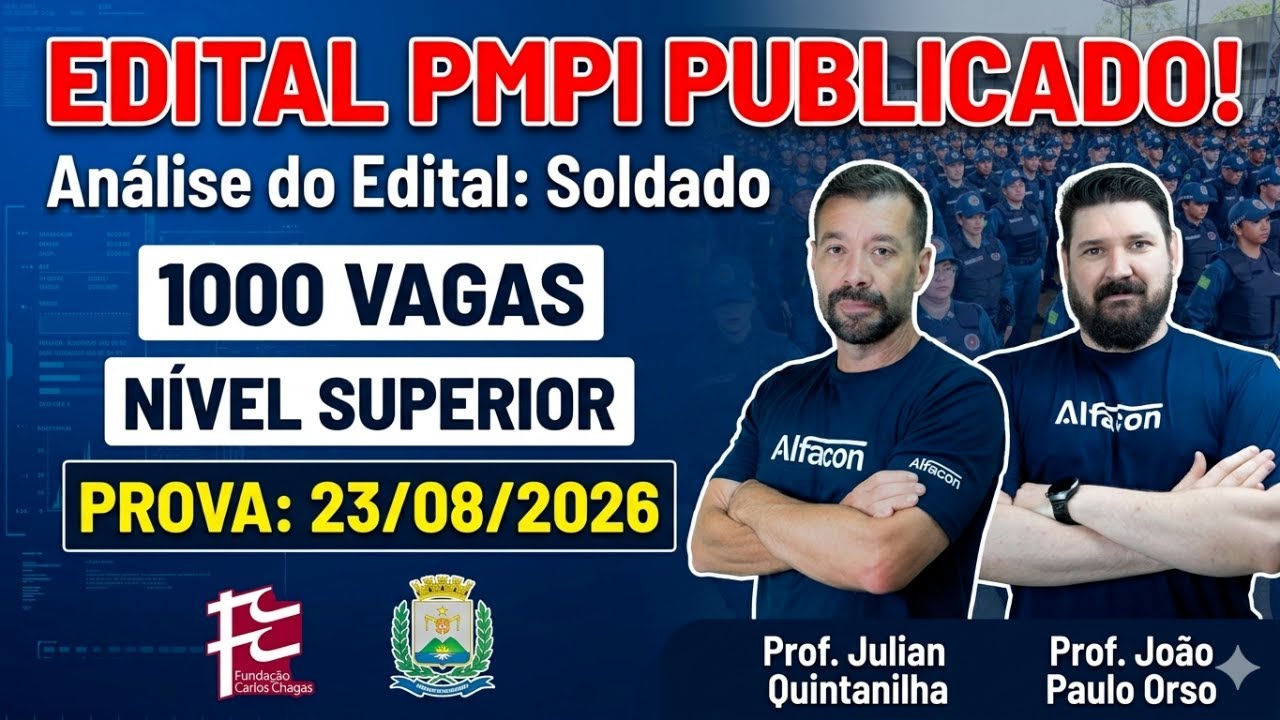 Edital PM PI 2026 Publicado! 1.000 Vagas para Soldado | Análise Completa AO VIVO