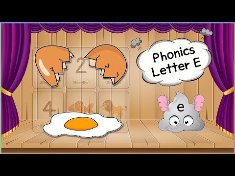 Letter E | Phonics | Elephant, Egg, Envelope | Words | Phonics Song | Memory Game | Kids English