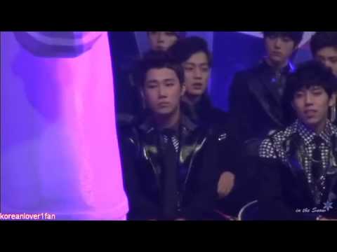 131229 DONG WOO&SUNGGYU&L&DOO JOON&YOSEOB during AILEE perf&AMAZED AT HIGH NOTE!