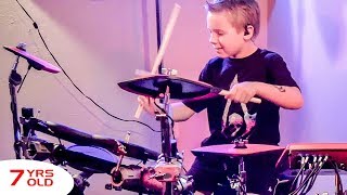 13 Steps To Nowhere (Drum Cover) 7 year old Drummer - Avery Drummer Molek