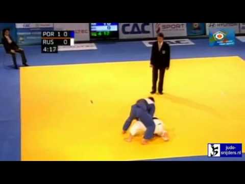 Judo 2010 European Championships Vienna Joao Pina POR   Batradz Kaimazov RUS  73kg final Converted 0
