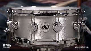 Video thumbnail for DW 14x5.5 Collector's Series Aluminum 3mm Snare Drum (DRVA5514SVC) by Memphis Drum Shop