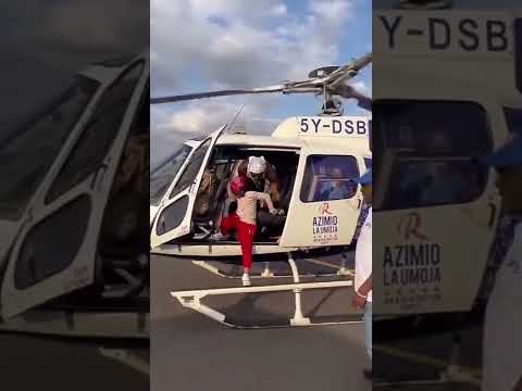 DIAMOND PLATNUMZ AND HIS DAUGHTER PRINCESS TIFFAH LANDED IN KENYA FOR AZIMIO GRAND FINAL RALLY