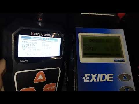Сравнение тестеров АКб Konnwei kw208 и Exide ebt 165