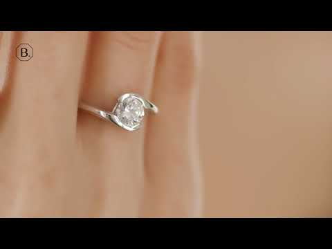 1.00 carat solitaire diamond ring in white gold