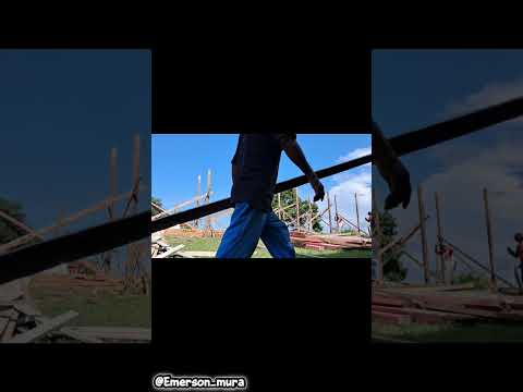 1° parte da construção de uma casa de Eventos #autazes  #amazonas #Aldeiaindígena #viral