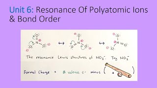 RESONANCE Of Polyatomic Ions & Bond Order