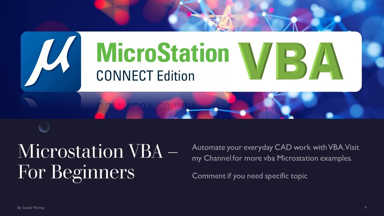 Microstation VBA - For beginners - CAD Automation Guide