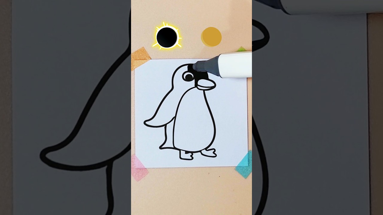 Fun Penguin Coloring for Kids 🐧🎨 | Relaxing Coloring Page #shorts #coloring #penguin
