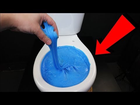 Will it Flush? Blue Glitter Slime! Video