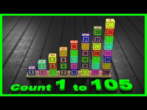 Numbers song 1 to 105 with colorful blocks stairs | CzyWieszJak