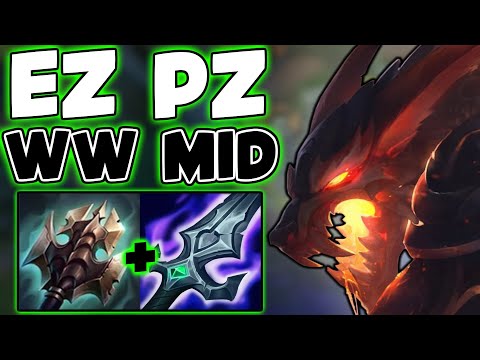 DIAMOND 2 WARWICK MAIN SHOWS HOW TO CARRY AFTER BEING CAMPED MID LANE - League of Legends