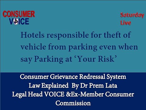 Hotels responsible for theft of vehicles from parking 'At your own risk' tag does not work