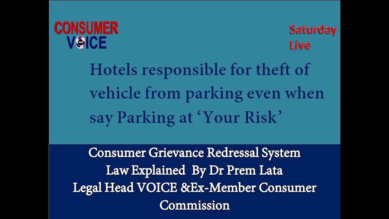 Hotels responsible for theft of vehicles from parking 'At your own risk' tag does not work