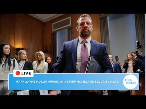 Live: Donald Trump to swear in Markwayne Mullin as the new secretary of Homeland Security
