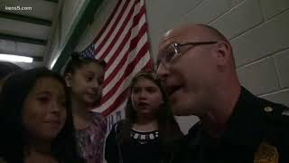 Local school's Care Bear project presents gifts to SAPD honoring fallen officers