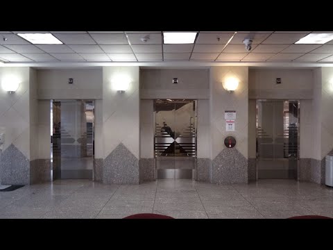 Dover Traflomatic IV Traction Elevators at Mays Business School, TAMU in College Station, TX.