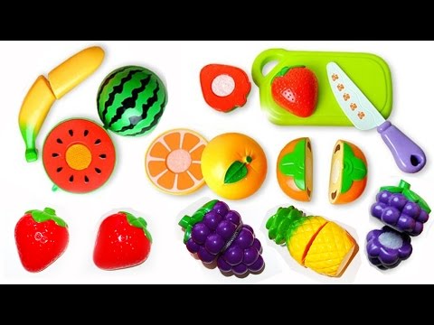Baby playing toy cutting fruit velcro cooking playset with HTBabyTV. Video