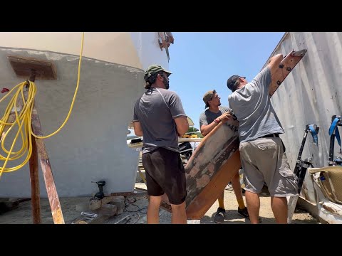 S2E32 test-hanging and painting the rudder