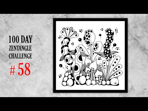 58 # 100 days of tangling | zentangle 100 day challenge | zentangle doodle art | zendoodle