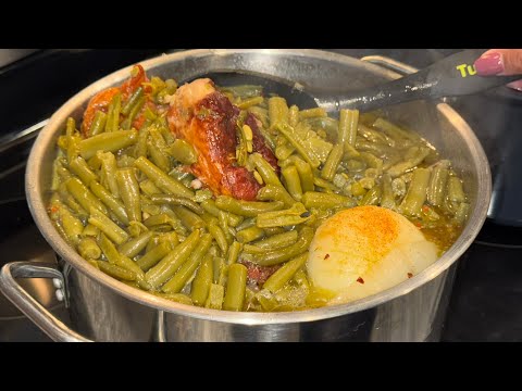 How to Make Green Beans for a LARGE Crowd ~ Canned Green Beans | Catering Pan Size
