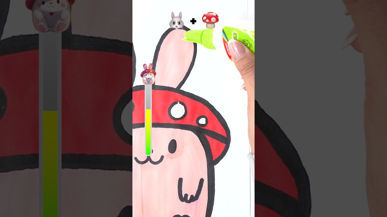 Süre Dolmadan Boyayabilir misin? 🎨🐰🍄 Mantar ve Tavşanı Renklendir! ⏳🔥 #sevimlidostlar #shorts