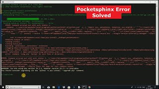 pip install pocketsphinx error | pocketsphinx installation error solved