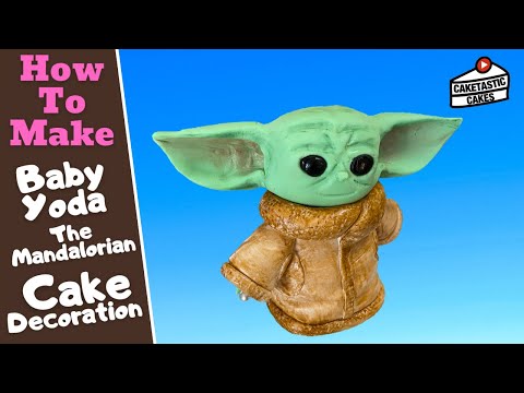 Baby Yoda Cake Topper Tutorial - Grogu How to Make Star Wars Cake Mandalorian Cake Decorating Video