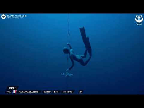 SILVER MEDAL CMAS Freediving World Championship - Marianna Gillespie 100m bi-fns