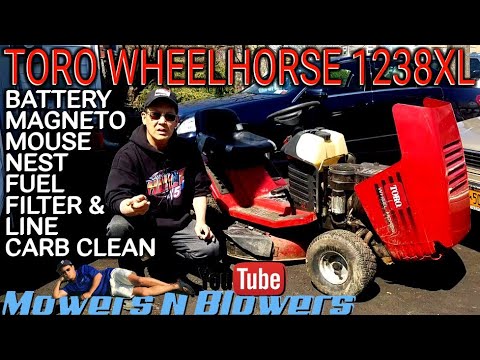 TORO WHEELHORSE BRIGGS 1238XL FLATHEAD LAWN TRACTOR CARBURETOR CLEAN MOUSE NEST MAGNETO REPLACEMENT