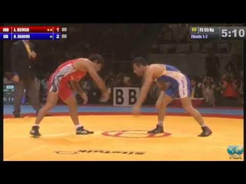 Finale 1-2 Freestyle 55 Kg (IND) Amit KUMAR vs (IRI) Hassan Farman RAHIMI