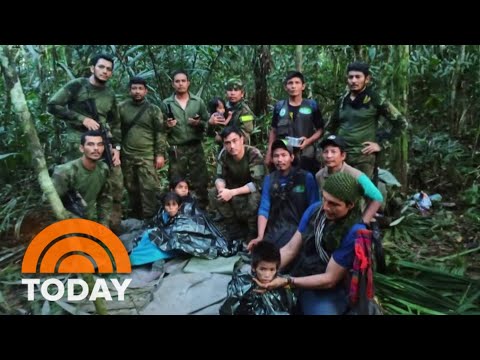 Video shows rescue of 4 kids found alive in jungle after plane crash