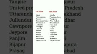 Old and new names of indian states, capitals, cities and district in english I Old and new names