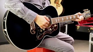 Video thumbnail for Gibson Ebony SJ-200 Acoustic-Electric Guitar by Musician's Friend