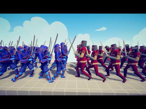 100x SQUIRES vs 100x SAMURAI on the Port Map - TABS | Totally Accurate Battle Simulator