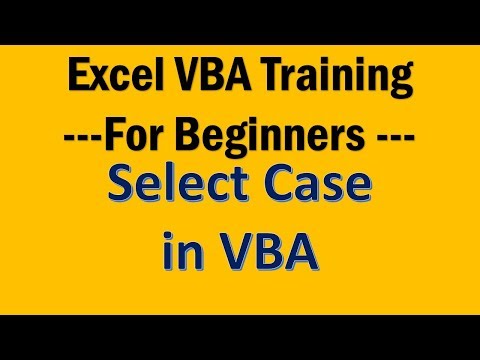 Excel VBA Tutorial 11-Select Case in Excel VBASelect Case example