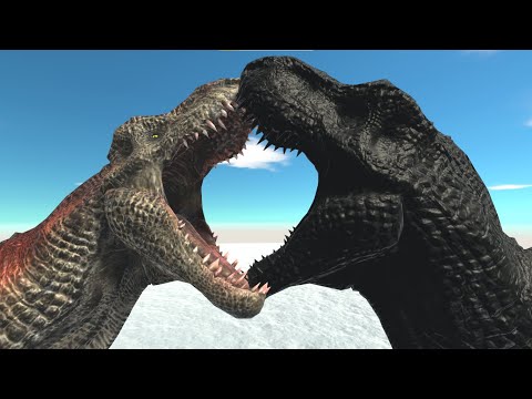 Tyrannosaurus Rex vs Shadow Itself on the Snowland - Animal Revolt Battle Simulator