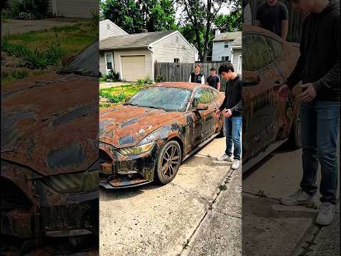They Laughed at His Rusty Mustang… Until He Restored It Into a BEAST! 🔥😱 #shorts #viral #mustang