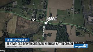 81-year-old man charged with DUI following crash in Robertson County