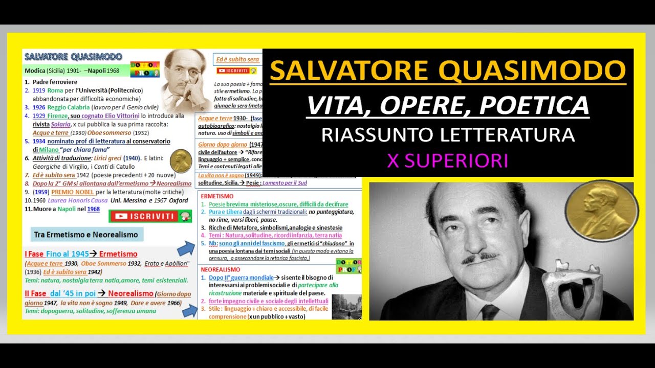 SALVATORE QUASIMODO vita, opere, poetica x superiori