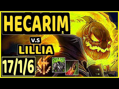 KANAVI (HECARIM) vs LILLIA - 17/1/6 KDA JUNGLE GAMEPLAY - KR Ranked GRANDMASTER