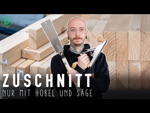 Holz ZUSCHNEIDEN und ABRICHTEN nur mit Handwerkzeugen 💀 | Werkbank für wenig Geld #2 | Jonas Winkler