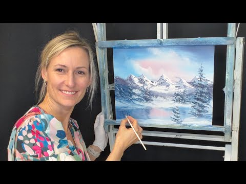 Bob Ross® Maldemo Berge im Winter am See mit Claudia