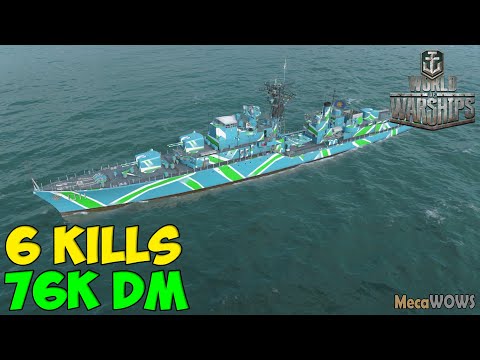 World of WarShips | Vampire II | 6 KILLS | 76K Damage - Replay Gameplay 1080p 60 fps